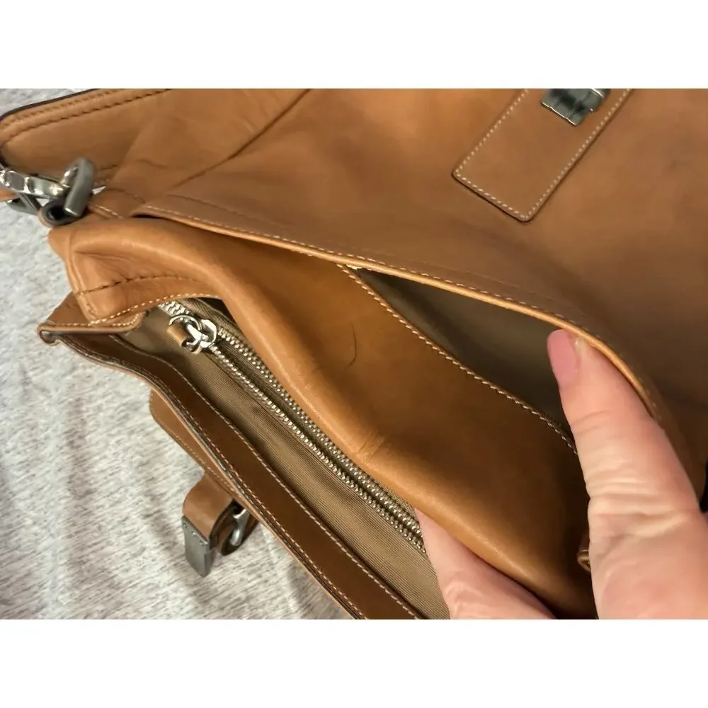 Coach Vintage Leather Messenger Bag Briefcase, Natural Color 2005 5A06